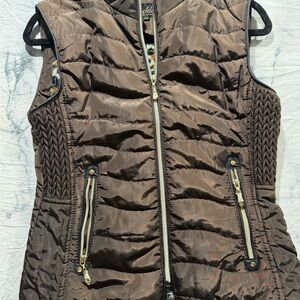 Source Unknown Brown Quilted Puffer Vest